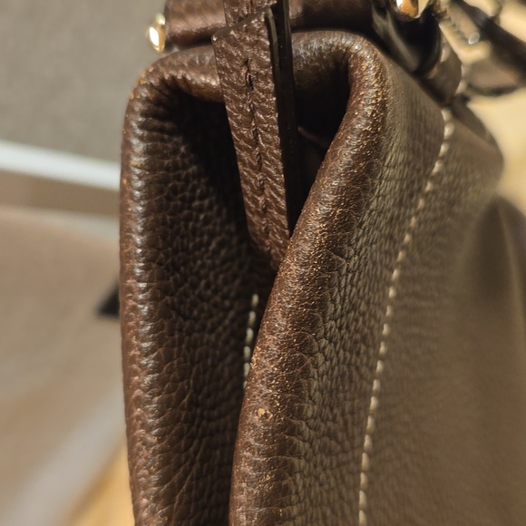 Coach Brown Pebbled Leather Shoulder Bag - Picture 9 of 11